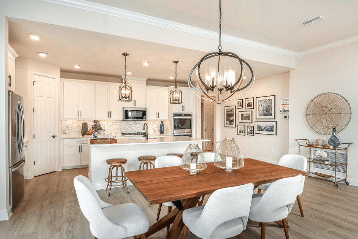 Open kitchen area in model home.
