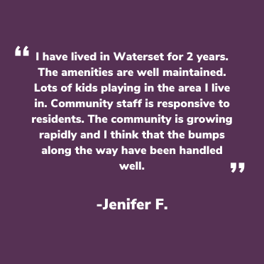 Waterset Facebook testimonial from Jenifer F.
