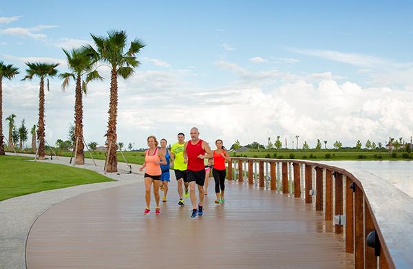 Group of runners along the Lakeside Trail in Waterset by Newland Apollo Beach, Fl