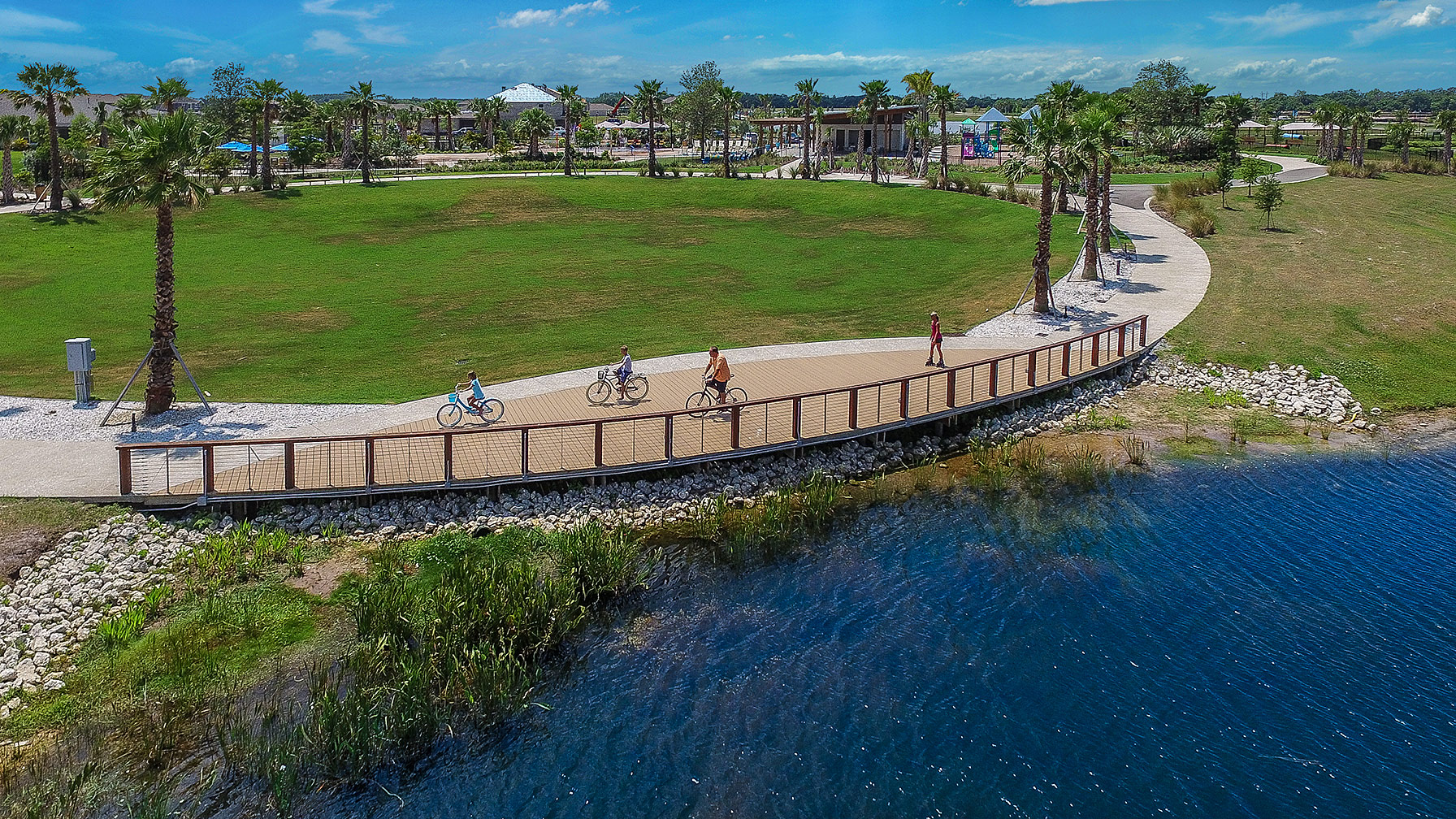 The Lakeside features an expansive green space, perfect for our community concerts or a pick-up game.