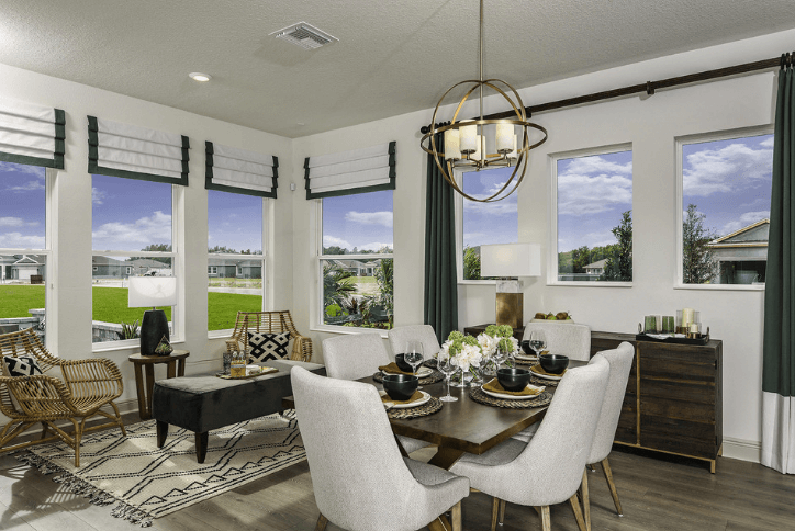 Dining area with lots of windows