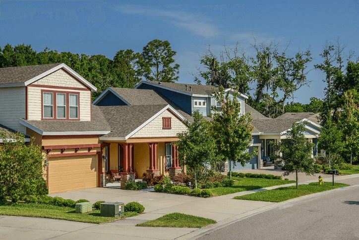 Waterset streets of Apollo Beach street-scape Newland Apollo Beach Fl. new home construction