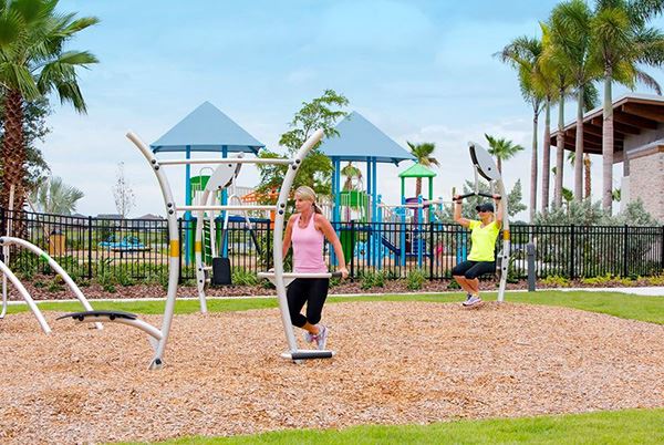 Fitness station at the Lakeside Park amenity in Waterset.