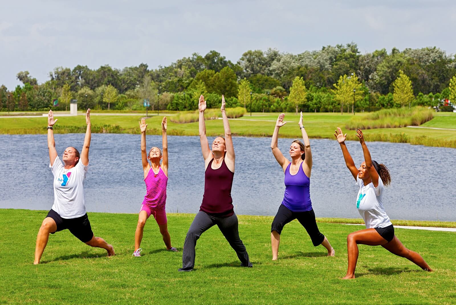 Yoga on the lawn at the Bexley Club