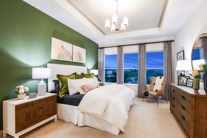 Serafina model home master bedroom