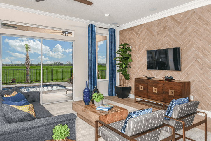 Warm living area of The Bayview by Beazer Homes model