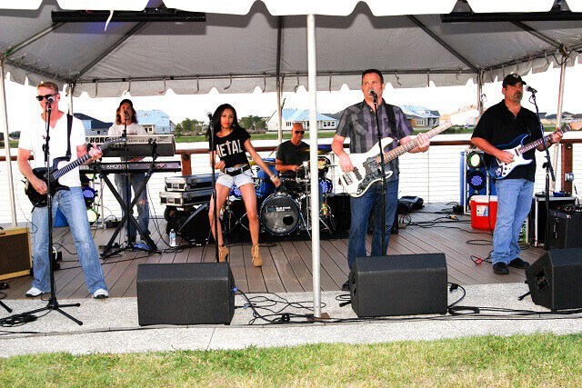 Band on stage at Waterset Concerts 4 A Cause.