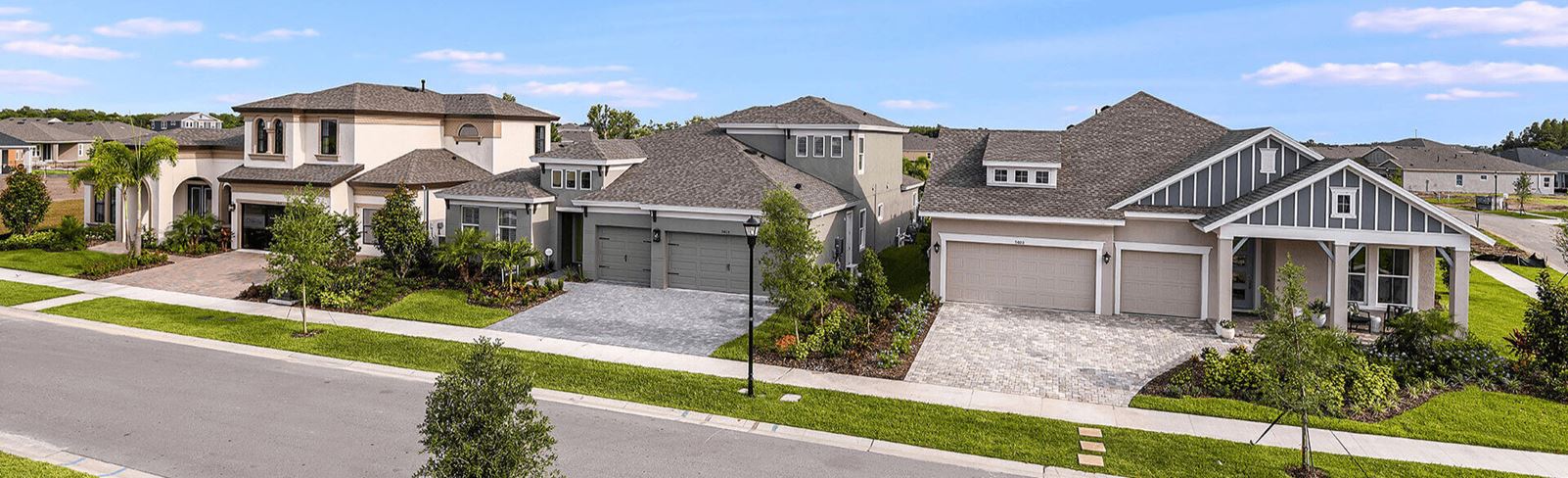 Model row in Waterset, new homes in Apollo Beach.
