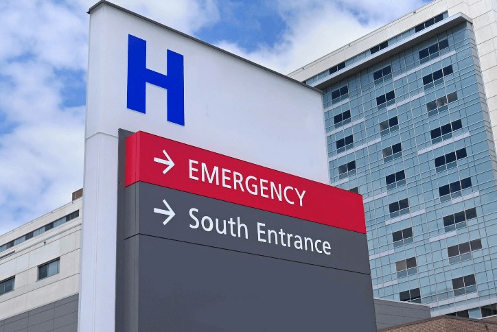 Hospital Entrance signage