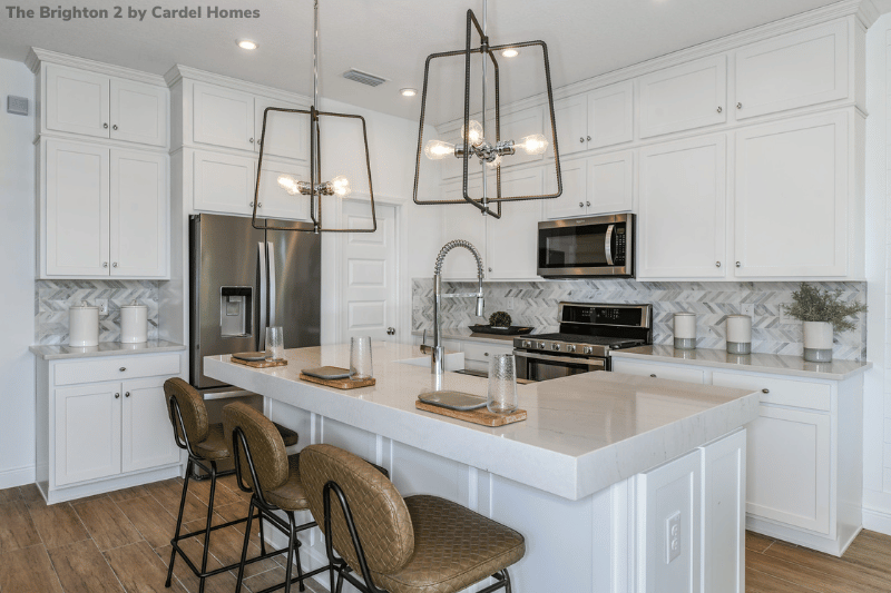 All white kitchen in new construction home in Waterset