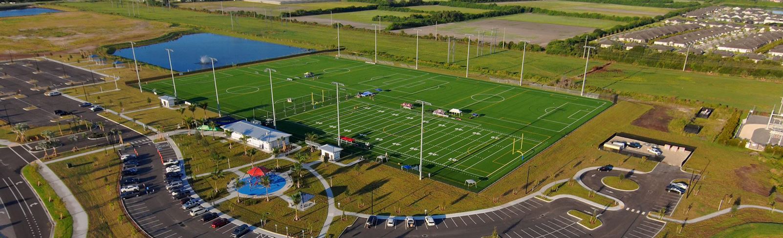 Southshore Sportsplex aerial photo in Waterset community in Apollo Beach, Florida